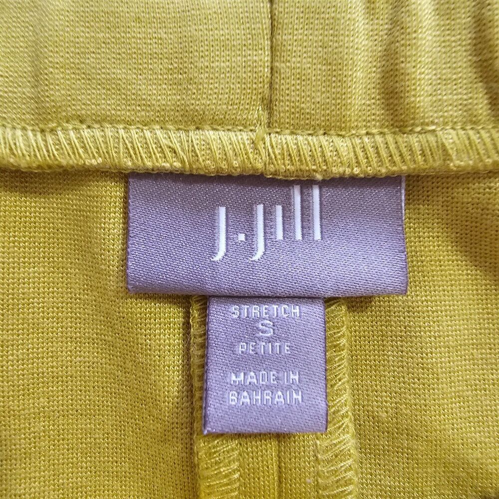 J Jill Skirt Womens Small Petite Yellow Straight Pencil Mini Short Elastic Waist - Picture 3 of 8